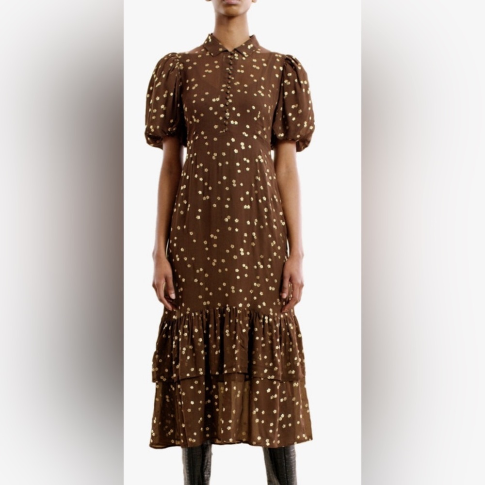 by TiMO | Georgette Puffed Sleeve Dress, M